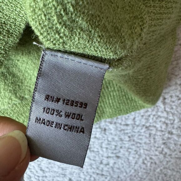 NEW Martin Gordon Sweater Mens Large Green Wool 1/4 Zip Pullover Preppy Outdoor - Picture 6 of 10